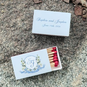 Custom Wedding Monogram Matchboxes Bulk Wedding Favors Initials Name and Date Monogram Matches Personalized  Engagement & Bridal Party Decor