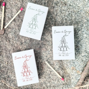 Custom Matchbooks for Bulk Wedding Favors, Personalized Matches for Engagement, Rehearsal Dinner, Night Before, Champagne Tower Matchboxes