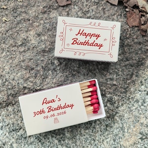 Personazlied Birthday Matches, 30th Birthday Party Favors, Custom Matchbooks Birthday Decor, Happy Birthday Party Favors, Custom Matches