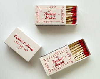 Custom Wedding Matchbooks The Perfect Match Wedding Favor Personalized Double-Sided Printing Matchbox Bridal Shower Favor Bachelorette Decor