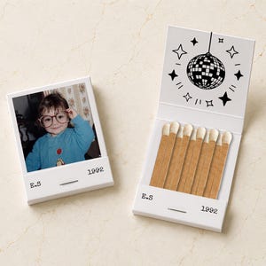 Personalized Birthday Matchbooks, Custom Disco Ball Vintage Matches, 30th, 40th Birthday Party Favors, Retro Milestone Celebration Decor