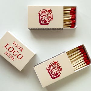 Personalized Matches, Custom Double-sided Logo Matchbox, Large Match Boxes, Custom Logo Matches, Custom Matchbooks, Matches for Business image 3