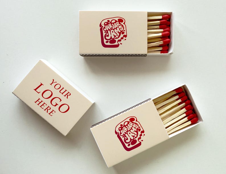 Personalized Matches, Custom Double-sided Logo Matchbox, Large Match Boxes, Custom Logo Matches, Custom Matchbooks, Matches for Business image 3