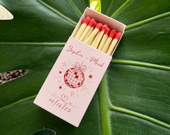 Bulk Wedding Matches Wedding Decor Custom Matchbooks Retro Bachelorette Party Favors Disco Ball Matchboxe Personalized Wedding Favor Matches