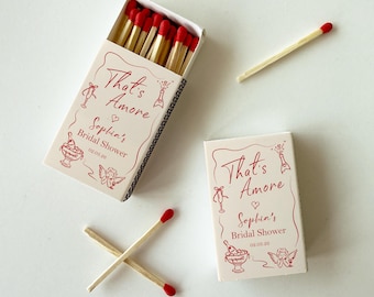 That&#39;s Amore Matchbook Bridal Favors/That’s Amore Bachelorette Matches/Whimsical Party Favors/Italian Bridal Shower Favors/Custom Matches