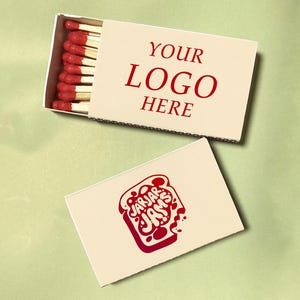 Personalized Matches, Custom Double-sided Logo Matchbox, Large Match Boxes, Custom Logo Matches, Custom Matchbooks, Matches for Business image 2