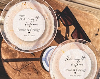 Personalized Edible “The Night Before” Drink Toppers, Rehearsal Dinner Favors, Custom Script Cocktail Decorations, Wedding Party Supplies