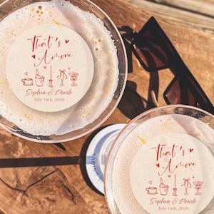 That&#39;s amore Edible Drink Toppers Wedding Decorations Personalized Cocktail Garnishes Wedding Party Favors for Cocktail Decorations
