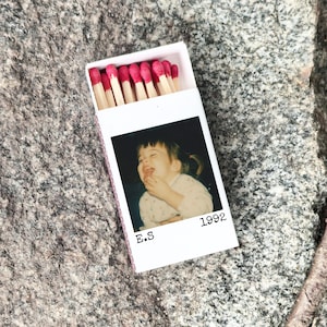 Personalized Birthday Matchboxes, Custom Vintage Photo Matches, 30th, 40th, 50th Birthday Party Favors, Retro Milestone Celebration Decor image 4