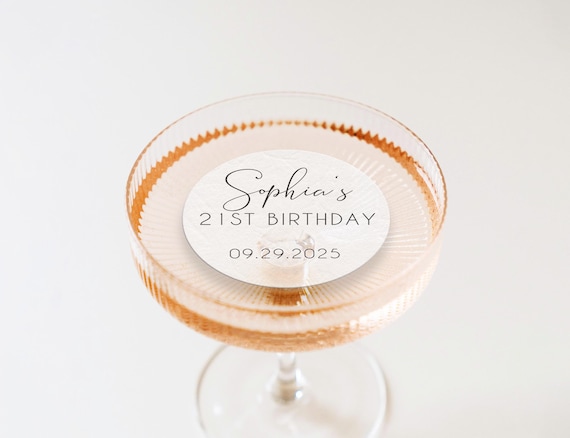 Custom Birthday Drink Toppers 21st Birthday Party Decorations for Her Happy Birthday Edible Cocktail Topper Edible 30th, 40th Birthday Decor