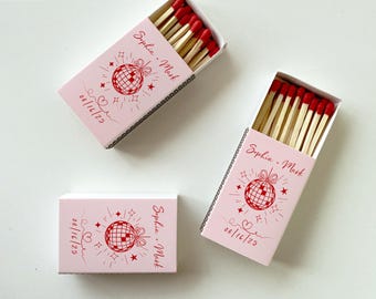 50 Wedding Matches, Custom Matchbooks, Wedding Gift Bridal Shower, Retro Wedding Favors, Custom Disco Ball Matchboxes, The Perfect Match