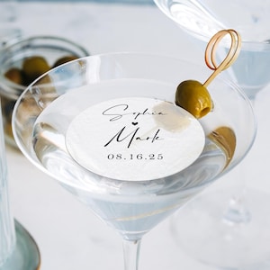 100 Edible Drink Toppers Wedding Decoration Personalized Cocktail Garnishes Wedding Party Favor for Cocktail Decoration Custom Wedding Favor