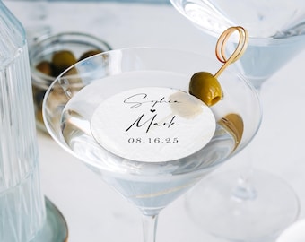 100 Edible Drink Toppers Wedding Decoration Personalized Cocktail Garnishes Wedding Party Favor for Cocktail Decoration Custom Wedding Favor