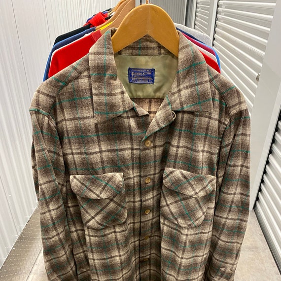 1970s Pendleton Wool Loop Collar Camp Shirt