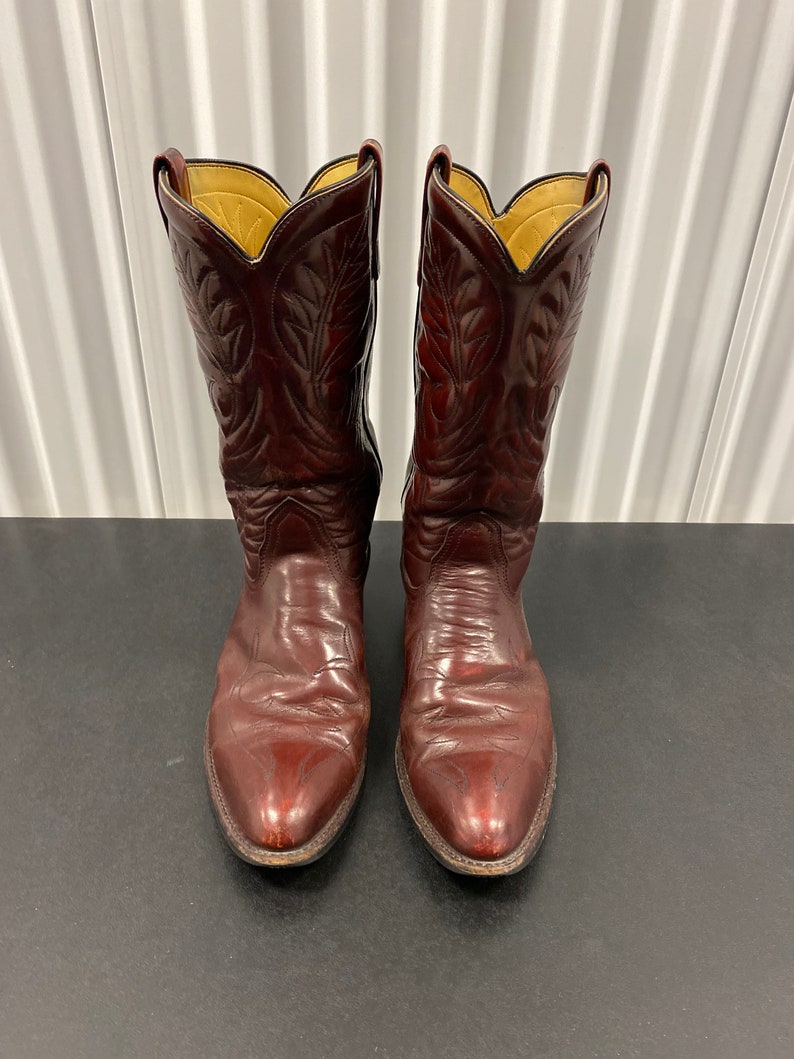 Vintage Mason Oxblood Cowboy Boots | Etsy