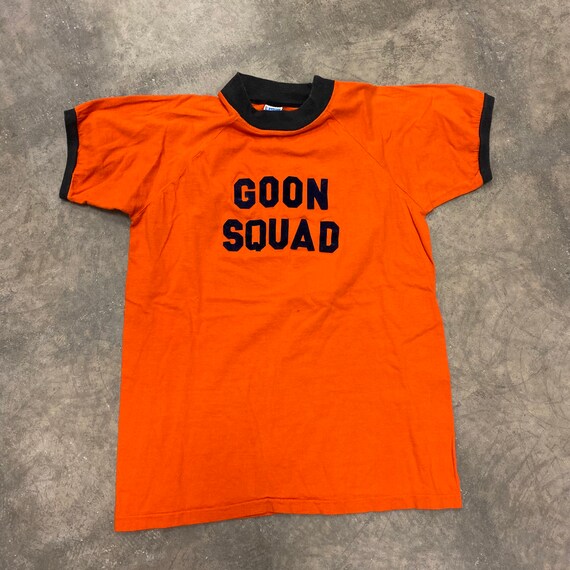 1970s Champion Blue Bar Ringer Tee Goon Squad Pean