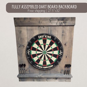 Handcrafted Dart Board Backboard | Rustic Wood | Game Room Decor | Standard Dartboard Size | Free Shipping | Handmade Dart Board Backboard