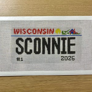 Sconnie License Plate Needlepoint Canvas