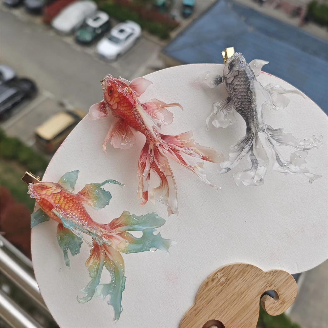 Handcrafted Heat Shrink Miniature Goldfish Figurine Cute Aquarium Decoration Unique Photo Inspiration