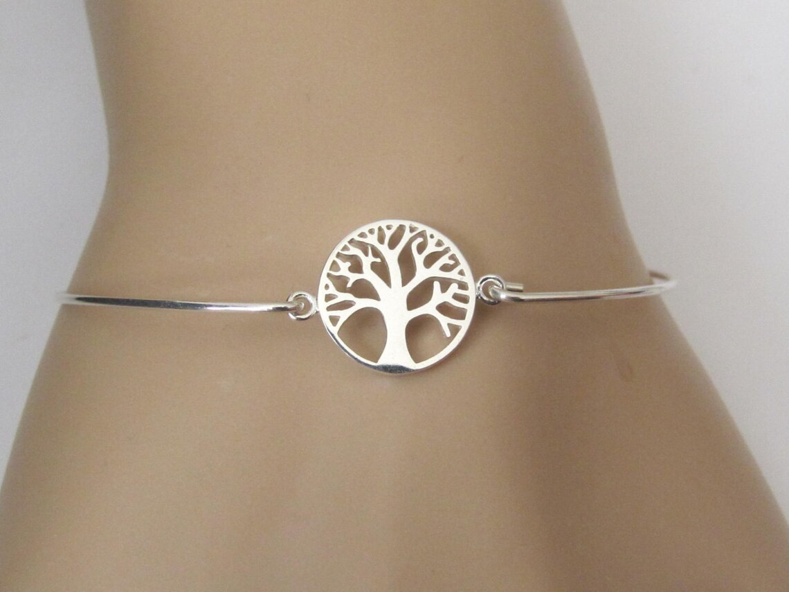 Tree of Life Bangle Bracelet Tree of Life Bracelet Sterling Etsy