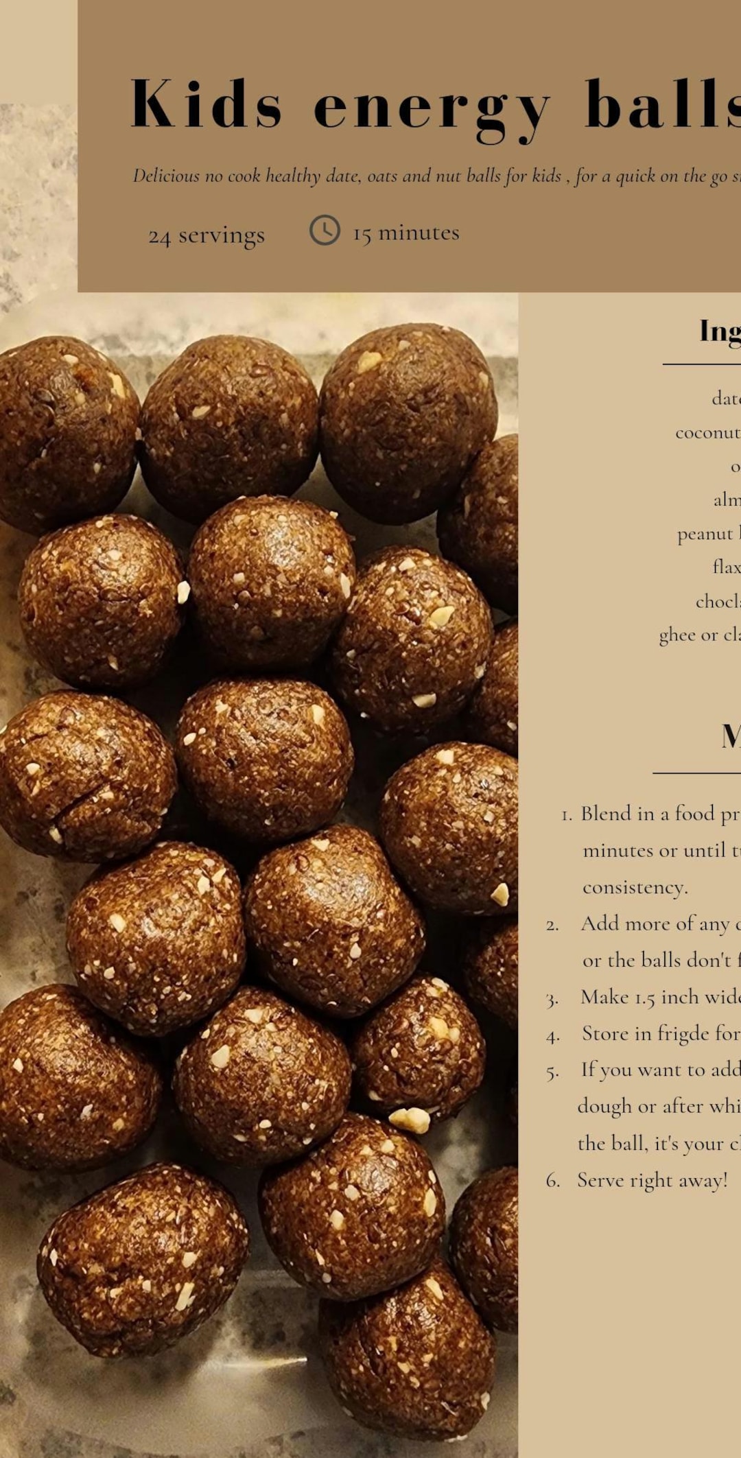 Kids Energy Balls Recipe - Etsy