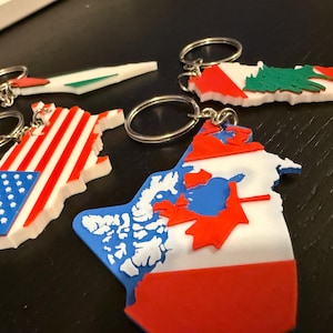 Drapeau de la carte du Canada - Cadeau canadien imprimé en 3D | de voyage rouge et blanc | Accessoire patriotique de la fête du Canada