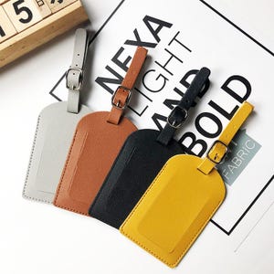 Personalized Leather Luggage Tag: Engraved Custom Travel Accessory