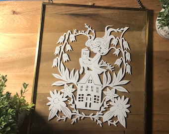 Carta Tagliata Arte - Leggere e pregare Arte - Flower Wall Art - Regalo cristiano - Soggiorno Decor - Auto cura Ispiratore Dicendo Stravagante Wall Art