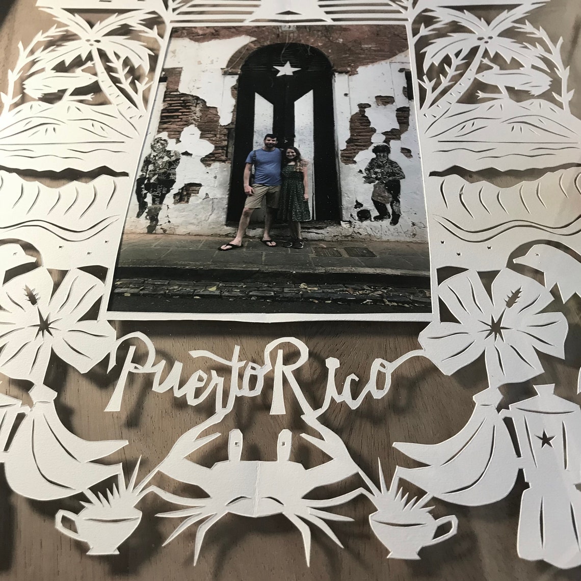 Puerto Rico Frame Paper Cut Art San Juan Wall Art Custom Etsy