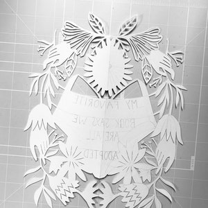 Adoption Gift Wall Art First Adoption Floral Wall Decor Gift For Mom Gift For New Mom Custom Paper Art Personalized Gift Paper Cut Art image 4