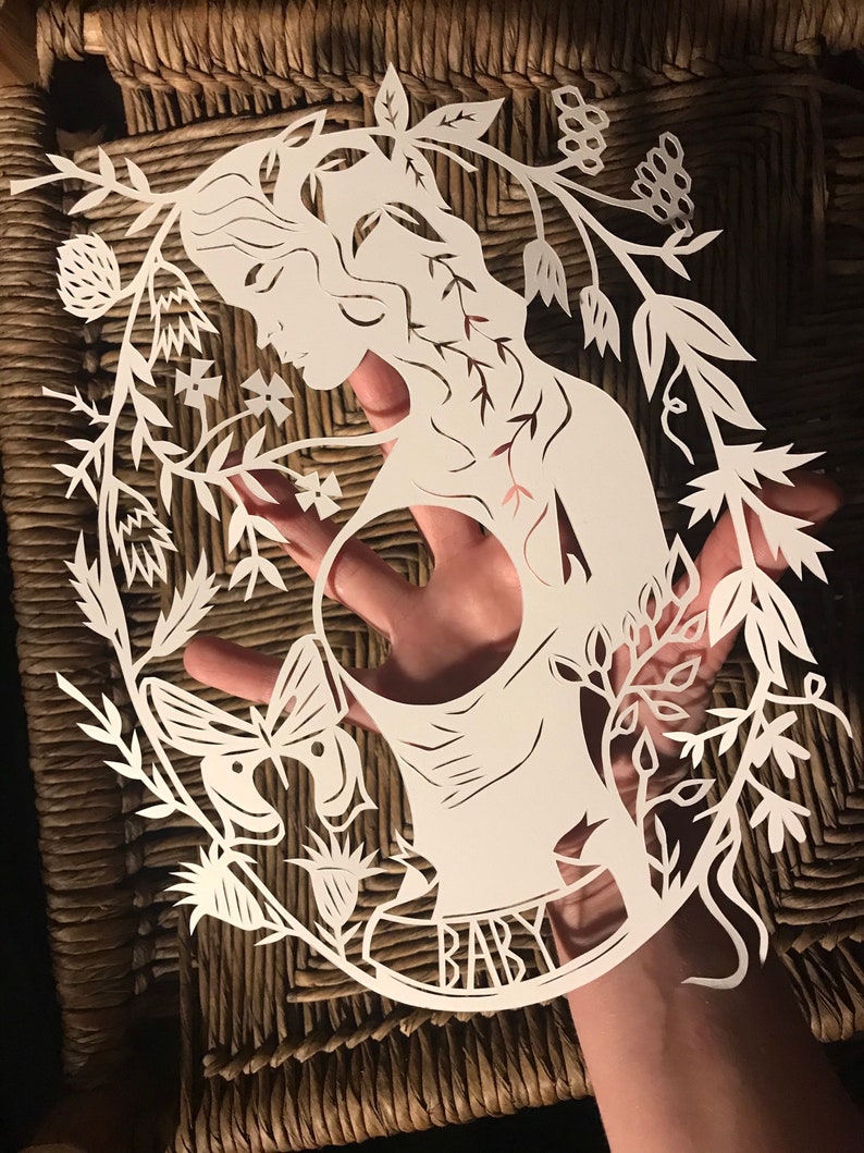 Baby Nursery Decor Baby Shower Gift Custom Baby Gift Paper Cut Art Pregnancy Wall Decor Baby 2020