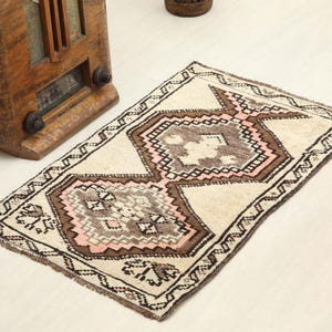 Colorful small kilim rug , Vintage small rug , Handmade small rug , Small kilim rug , Striped small rug , Colorful small rug , 2x3 Beige rug