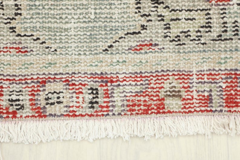 3x5 Green Red Vintage Rug, 3x5 Black Turkish Rug, Handmade Area Rug ...