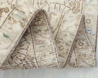 9x12 Turkish Rug, Beige Vintage Rug, 9x12 Oushak Rug, Oversized Rug, Living Room Rug, Dining Room Rug, Antique Rug, 9x12 Rug, Antique Rug