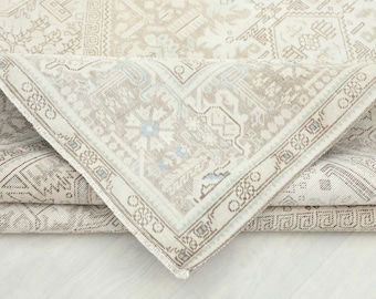 9x13 ベージュ トルコ製ヴィンテージ ウシャックラグ 手織り - Etsy 日本