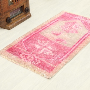 2x3 Small Rug, Handmade Rug, Boho Rug,2x3 Bath Rug, Rug,Hand-knotted Rug, Vintage Door Mat, Turkish Bathroom Rug, 2x3 Rug,Wool Rug,Small Rug