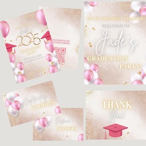Pink and Gold Graduation Custom Invitation Bundle