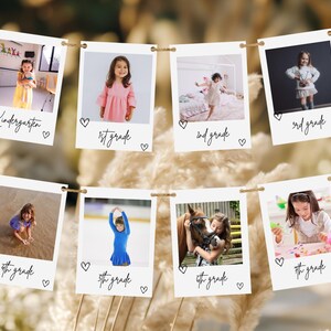 Banner fotográfico de graduación K-12 / Plantilla editable / Banner imprimible de graduación de secundaria / Descarga instantánea / Decoraciones para fiesta de graduación