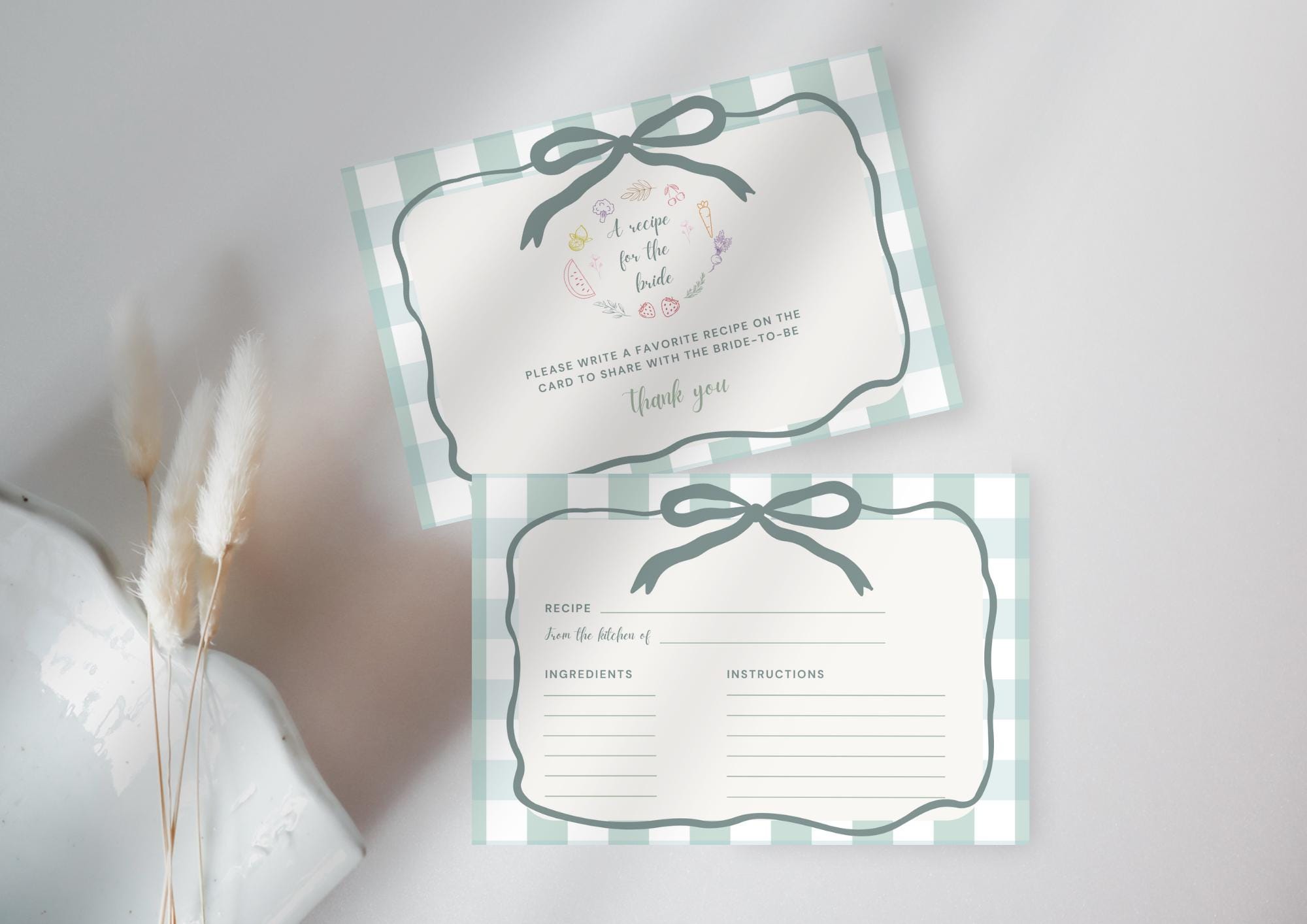 Fresh Off the Market Bridal Shower Recipe Sign and Cards | Instant Download | Farmer's Market Bridal Party Recipe Cards | Editable Template