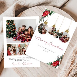 Photo de Joyeux Noël moderne | Téléchargement numérique sur toile | carte photo modifiable pour les Fêtes | Carte photo imprimable Joyeux Noël