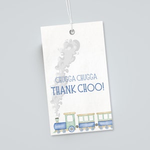 Train Birthday Party Favor Thank You Tags | Chugga Chugga Thank Choo Party Favor Tag | Digital Download | Printable Train Party Decor