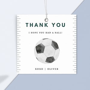 Game On Soccer Birthday Party Favor Tags | Soccer Themed Party Tag | Instant Download | Editable Canva Template | Soccer Ball Party Decor