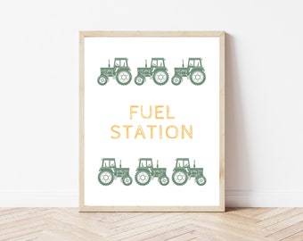 Modern Tractor Fuel Station Party Sign | Instant Download | Printable Tractor Party Sign | Oh Deere Party Decor | Farm Themed Birthday Party