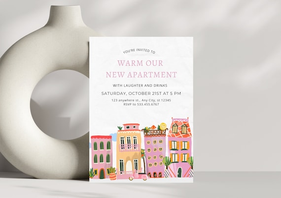 Apartment Housewarming Invitation | Housewarming Party Evite | Instant Download | Home Sweet Home Party | Editable Canva Template