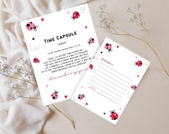 Little Lovebug Birthday Time Capsule | Digital Download | Lady Bug Valentine's Day Birthday | Girl 1st Birthday | Editable Canva Template