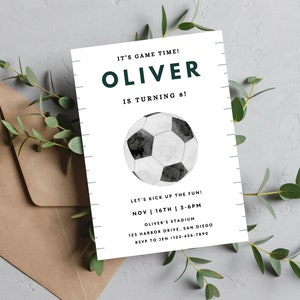Game On Soccer Birthday Invitation | Soccer Ball Birthday Party | Instant Download | Editable Template | Printable Sports Themed Invitation