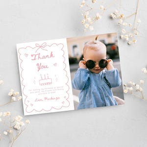 carte de remerciement rose mignonne de Zazzle.be Liste d'envies Vous avez des idées ? Téléchargement numérique | Filles veulent juste être une fête d'anniversaire | Modèle de toile modifiable | Mot de remerciement avec noeud rose