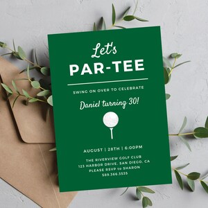 Let's Par-TEE Golf Birthday Party Invitation | Instant Download | Surprise 30th Birthday Invitation |  Print or Text | Golf Themed Birthday