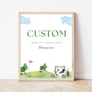 Editable Golf Party Sign | Digital Download | Golf Themed Birthday Sign | Golf Favors Sign | Hole-in-One Party Decor | Masters Golf Sign