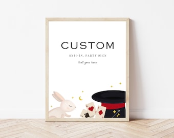 Magic Birthday Party Custom Sign | Instant Download | Printable Magician Party Decor | Magic Show Party Sign | Editable Canva Template